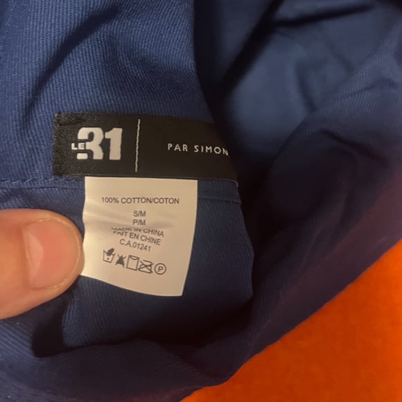 Blue and orange unisex 100% cotton reversible hibiscus bucket hat NWT - Picture 5 of 7